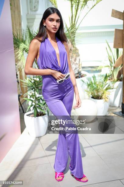 Lucia Rivera presents the new Sunglass Hut collection at the Hyatt Hotel on July 19, 2023 in Madrid, Spain.