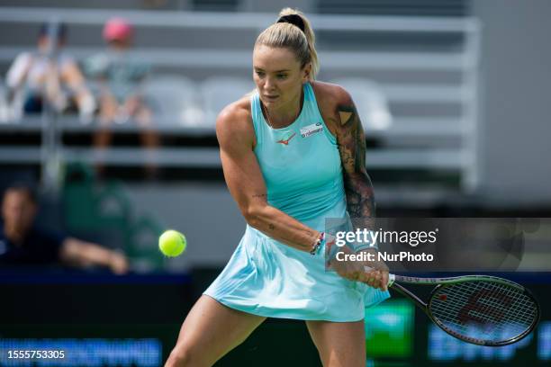 Tereza Martincova CZE during WTA tennis turnament BNP Paribas Warsaw Open in Warsaw, Poland on July 25, 2023