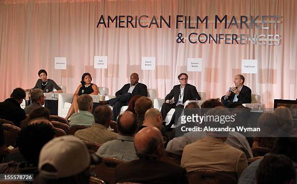 Todd Green, General Manager, Tribeca Films, speaks at the VOD Release Strategies: Finding Your Film's Digital Clique panel during American Film...