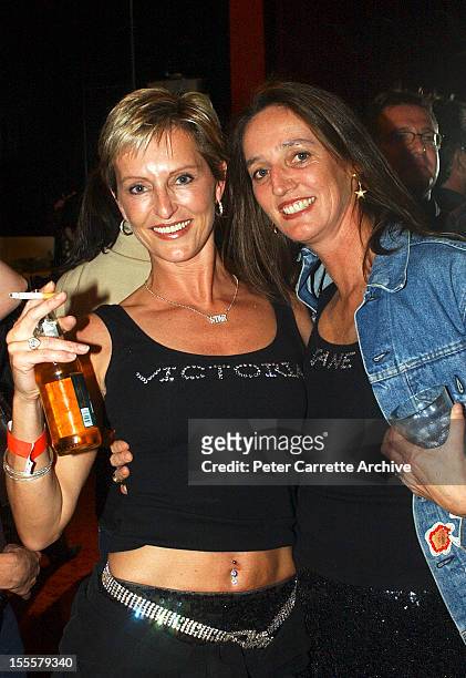Victoria Morish and Jane Luedecke attend the launch party for the release of the new single by 'JADA' at Citylive on October 04, 2002 in Sydney,...