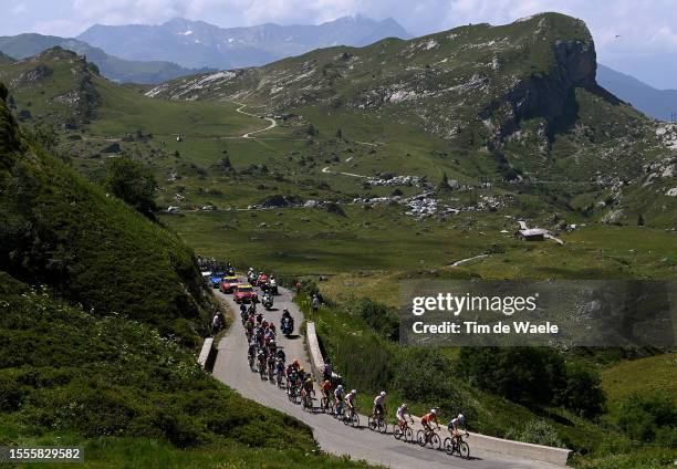 Gregor Mühlberger of Austria and Movistar Team, Ben O'connor of Australia, Felix Gall of Austria and Ag2R Citroën Team, Giulio Ciccone of Italy and...