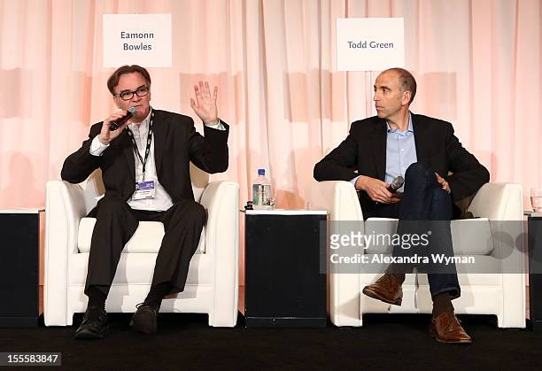Eamonn Bowles, President, Magnolia Pictures, speaks at the VOD Release Strategies: Finding Your Film's Digital Clique panel during American Film...
