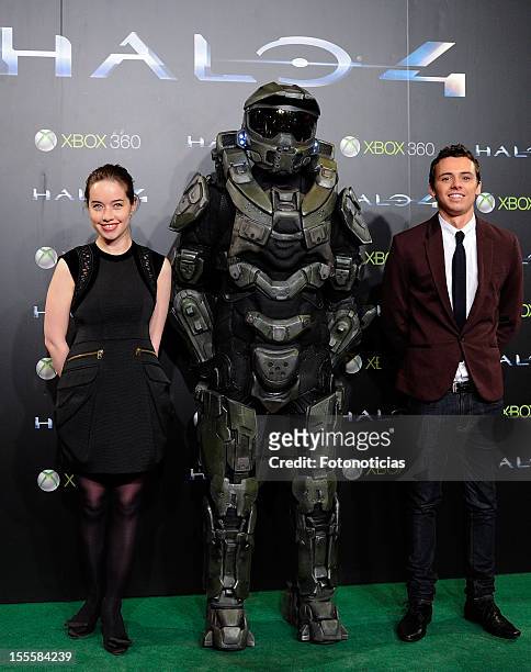 Anna Popplewell and Tom Green attend the premiere of "Halo 4: Forward Unto Dawn" Madrid Premiere at Callao Cinema on November 5, 2012 in Madrid,...