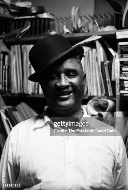 Boogie-woogie pianist Eurreal Wilford "Little Brother" Montgomery poses for a portrait in September, 1960 in the recording studios of Folkways...