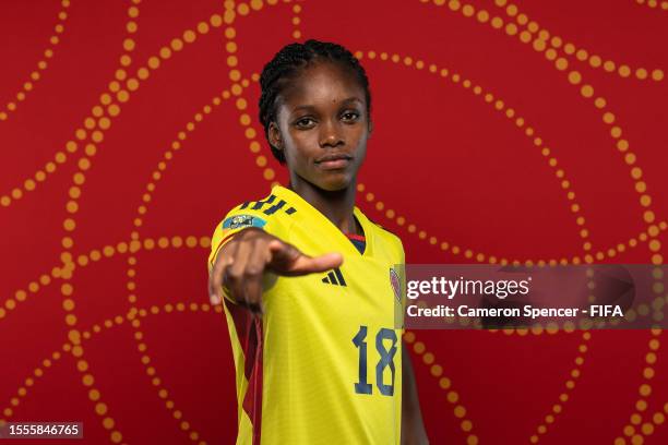 Linda Caicedo of Colombia poses during the official FIFA Women's World Cup Australia & New Zealand 2023 portrait session on July 17, 2023 in Sydney,...