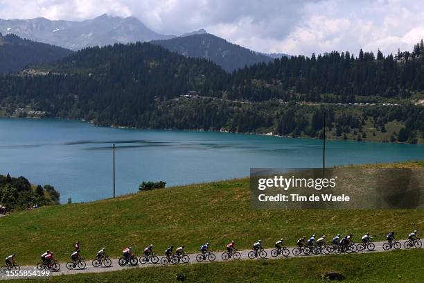 Gregor Mühlberger of Austria and Movistar Team, Valentin Madouas of France and Team Groupama-FDJ, Guillaume Martin of France and Team Cofidis,...