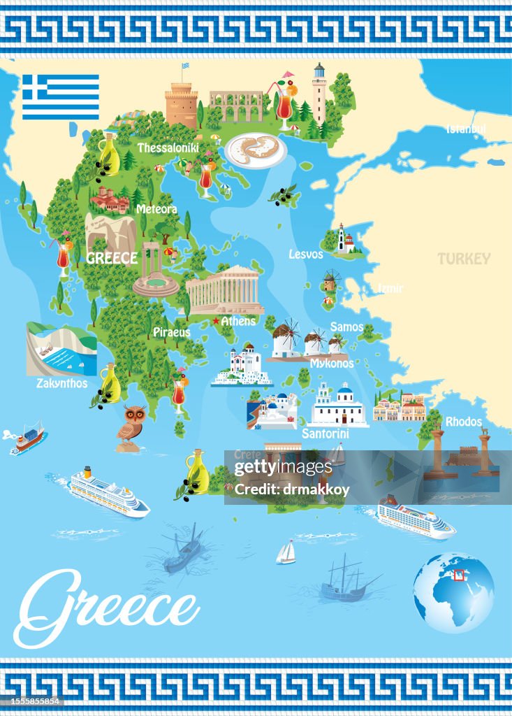 Karikaturkarte von GRIECHENLAND