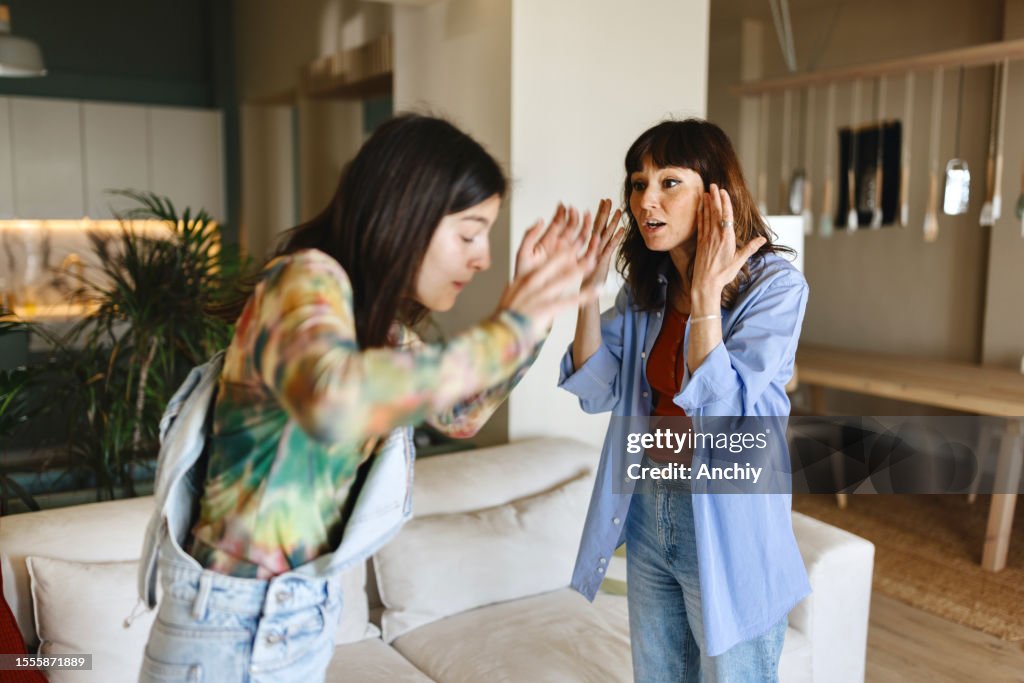 Mother and daughter having an argument
