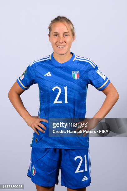 Valentina Cernoia of Italy poses during the official FIFA Women's World Cup Australia & New Zealand 2023 portrait session on July 18, 2023 in...