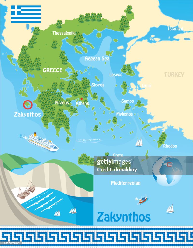 Greece Map and Zakynthos