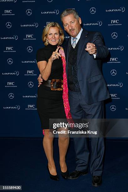 Andrea L'Arronge and her husband Charly Reichenwallner attend the Laureus Media Award 2012 on November 05, 2012 in Kitzbuehel, Austria.