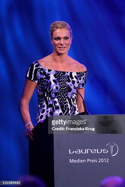 Maria Hoefl-Riesch attends the Laureus Media Award 2012 on November 05, 2012 in Kitzbuehel, Austria.