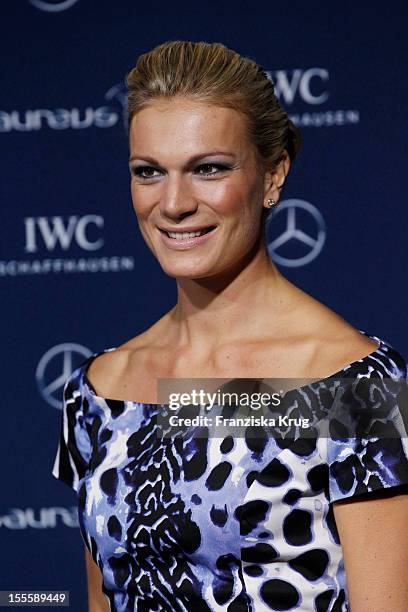 Maria Hoefl-Riesch attends the Laureus Media Award 2012 on November 05, 2012 in Kitzbuehel, Austria.