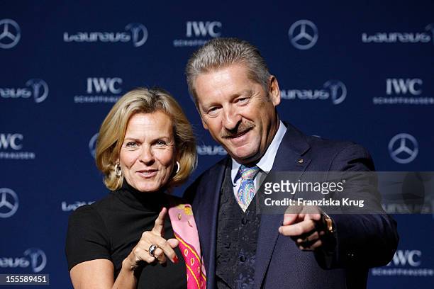 Andrea L'Arronge and her husband Charly Reichenwallner attend the Laureus Media Award 2012 on November 05, 2012 in Kitzbuehel, Austria.