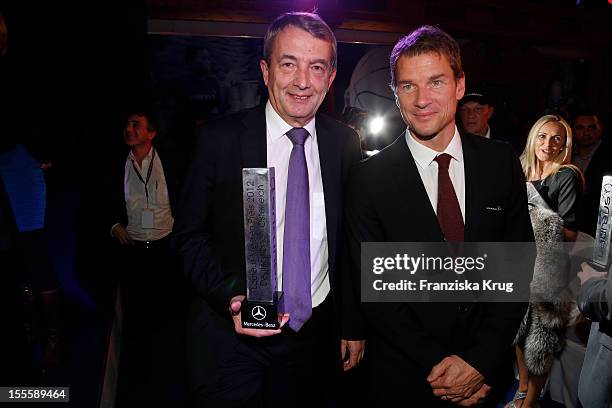 Wolfgang Niersbach and Jens Lehmann attend the Laureus Media Award 2012 on November 05, 2012 in Kitzbuehel, Austria.