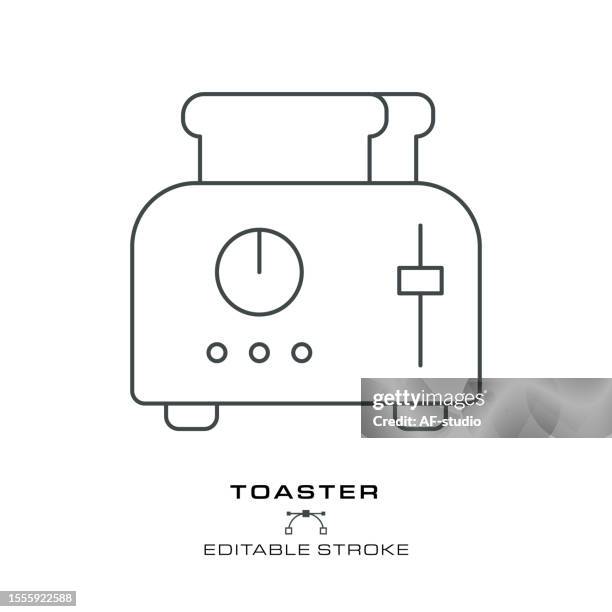 toaster - single cooking icon - editable stroke. - toaster oven stock illustrations