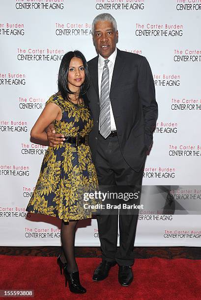 Hall of Fame basketball player Julius Erving and wife Dorys Erving attend The Carter Burden Center For The Aging 41st Anniversary Gala at Mandarin...