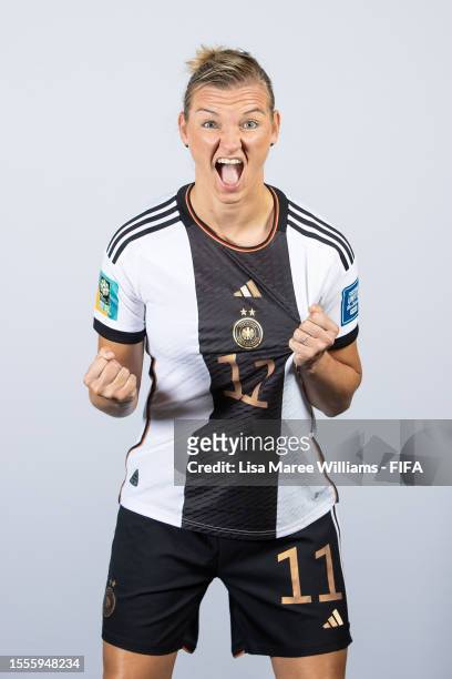 Alexandra Popp of Germany poses for a portrait during the official FIFA Women's World Cup Australia & New Zealand 2023 portrait session on July 18,...