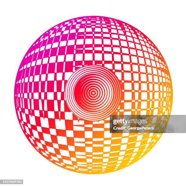 futuristic sphere background with glitch technique - starwars stock illustrations