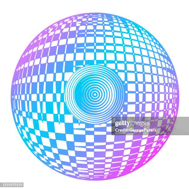 futuristic sphere background with glitch technique - alternative fictional universe stock illustrations