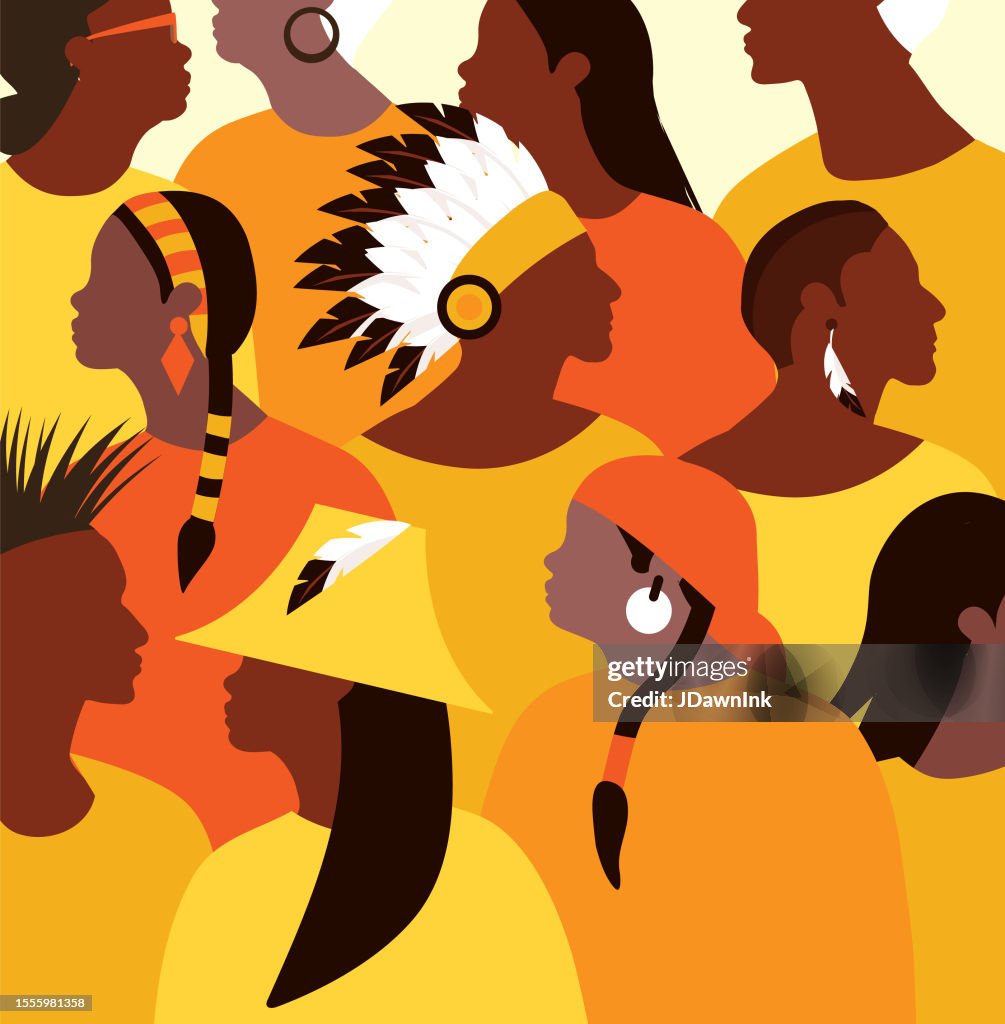 National Day for Truth and Reconciliation crowd of indigenous people wearing orange