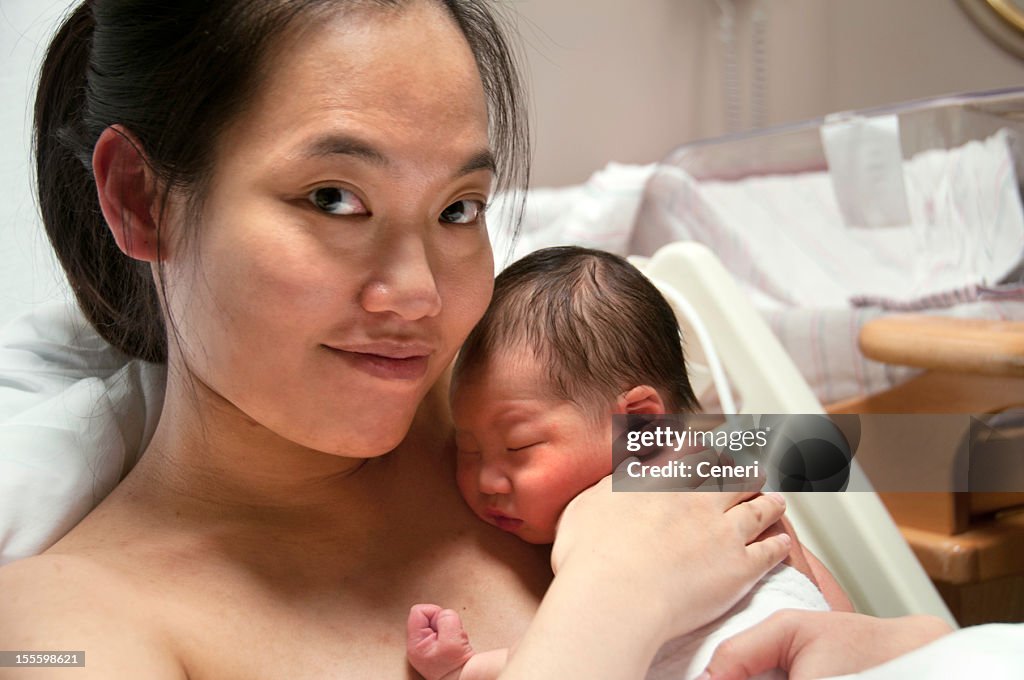 Newborn Infant with Mom