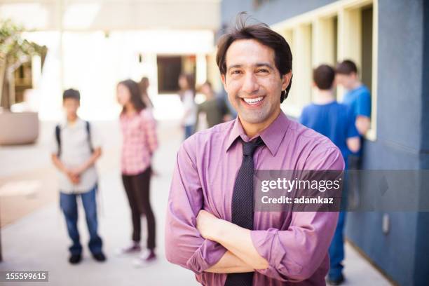 school principal on campus - school principal stock pictures, royalty-free photos & images