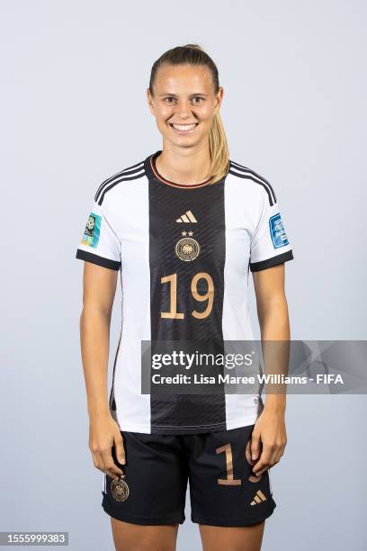 Klara Buehl of Germany poses for a portrait during the official FIFA Women's World Cup Australia & New Zealand 2023 portrait session on July 18, 2023...