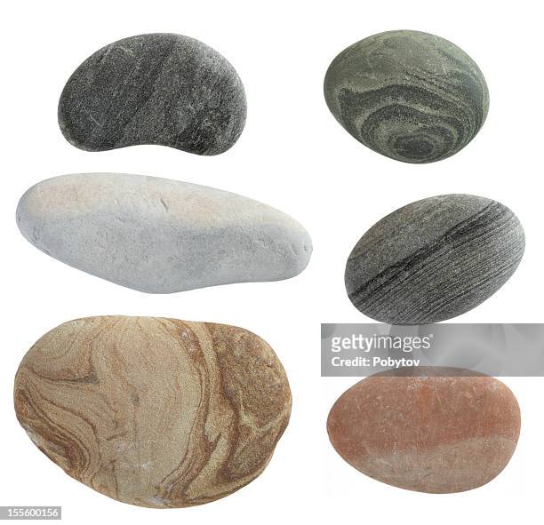 isolated pebbles stone - rock object stock pictures, royalty-free photos & images