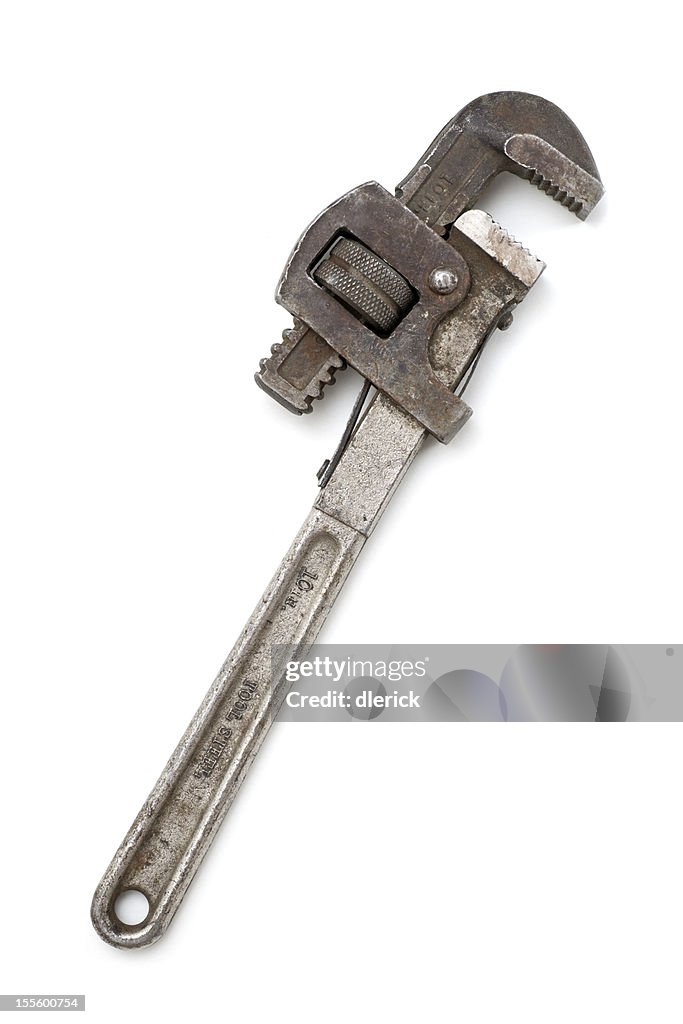 Antique Dirty Rusty Pipe Wrench