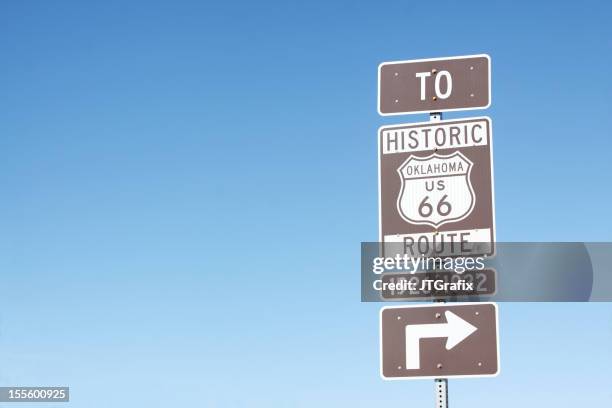route 66 sign-oklahoma - oklahoma stock pictures, royalty-free photos & images