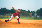 young baseball league pitcher