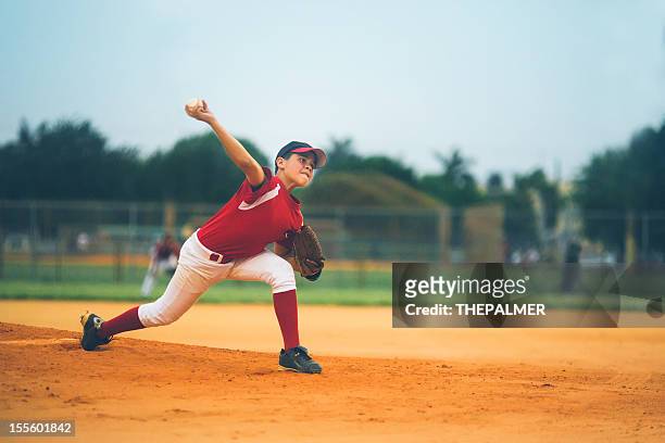young baseball league pitcher - baseball sport stock pictures, royalty-free photos & images
