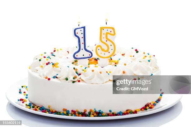 birthday cake - number 15 stock pictures, royalty-free photos & images