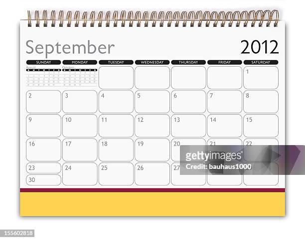 calendar: september 2012 - 2012 calendar stock pictures, royalty-free photos & images