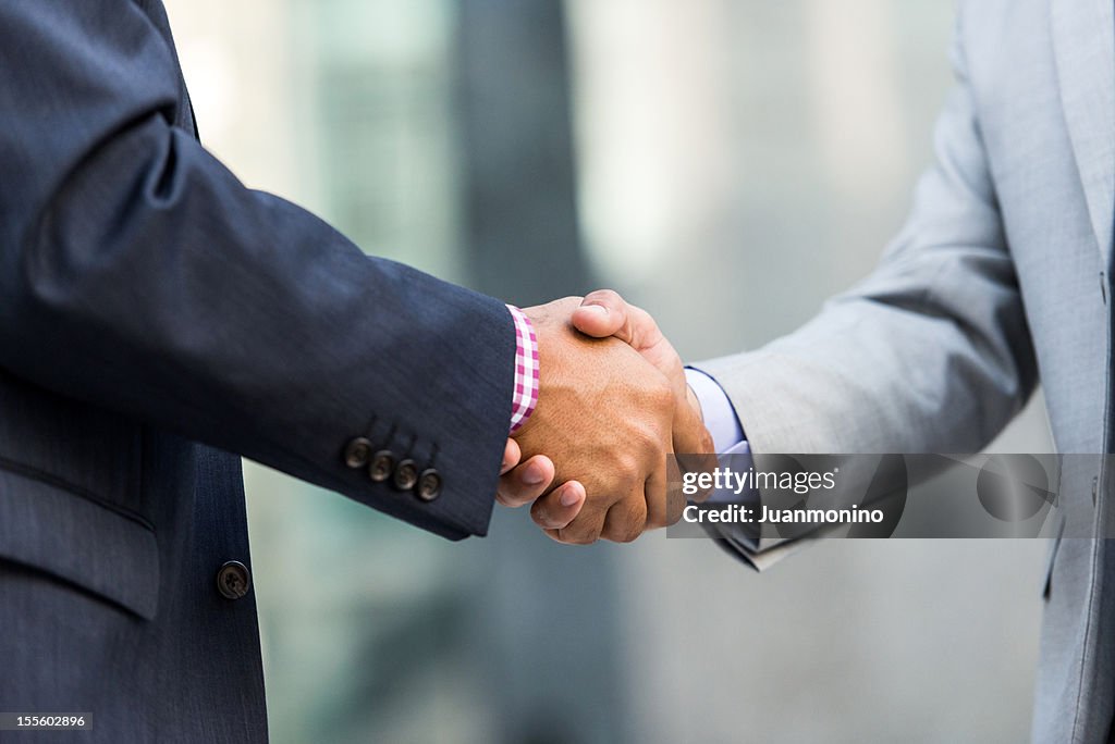 Two businessmen shaking hands