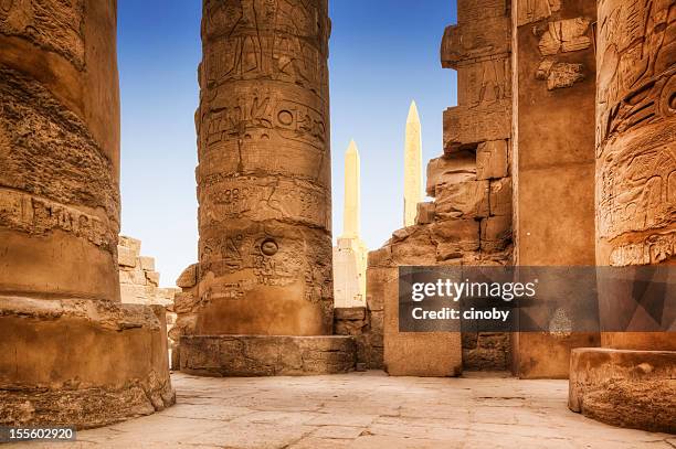 karnak temple complex - egypt temple stock pictures, royalty-free photos & images