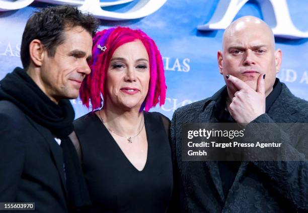 Tom Tykwer, Lana Wachowski and Andy Wachowski attend the 'Cloud Atlas' Germany Premiere at CineStar on November 5, 2012 in Berlin, Germany.