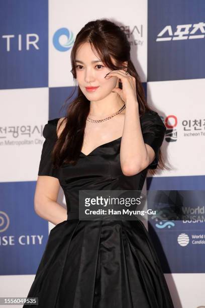 South Korean actress Song Hye-Kyo attends the 2nd Blue Dragon Series Awards at Paradise City Hotel on July 19, 2023 in Incheon, South Korea.