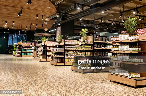 Empty aisles at a supermarket Empty aisles at a supermarket