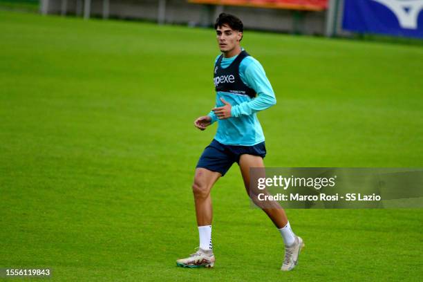 Matteo Cancellieri of SS Lazio during the SS Lazio training session day 8 on July 19, 2023 in Auronzo di Cadore, Italy.