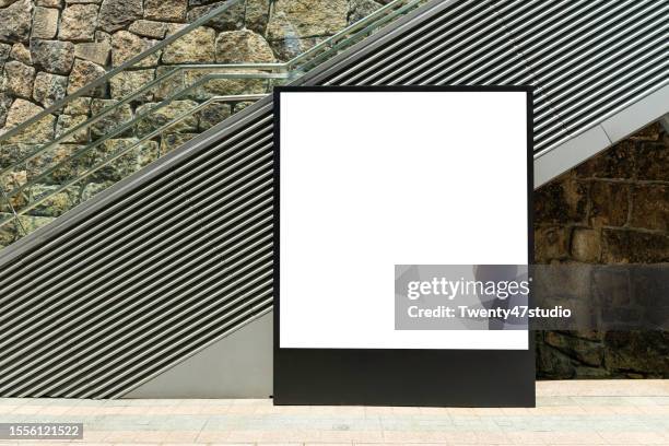 blank advertisement billboard on the modern city street - billboard poster stock pictures, royalty-free photos & images