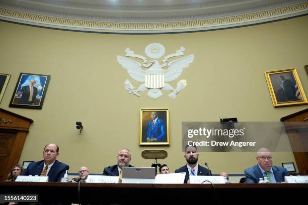 Supervisory IRS Special Agent Gary Shapley and IRS Criminal Investigator Joseph Ziegler testify during a House Oversight Committee hearing related to...