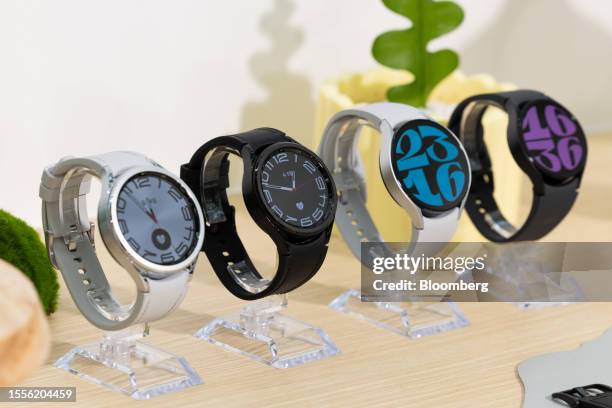 Samsung Electronics Co. Galaxy Watch 6 Pro smartwatches ahead of the company's Unpacked event in Seoul, South Korea, on Friday, July 21, 2023....