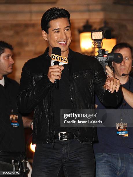 Mario Lopez attends a taping of "Extra" at The Grove on November 5, 2012 in Los Angeles, California.