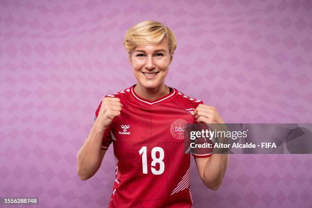 Luna Gevitz of Denmark poses for a portrait during the official FIFA Women's World Cup Australia & New Zealand 2023 portrait session on July 17, 2023...