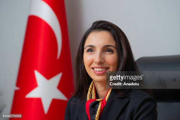 File photo dated July 6, 2023 shows Central Bank Governor Hafize Gaye Erkan poses for a photo as she officially takes office in Ankara, Turkiye.