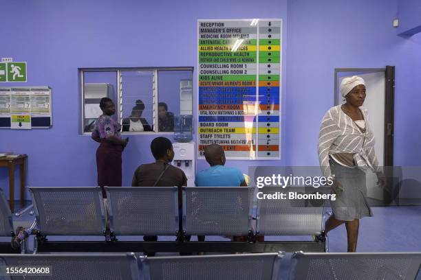 Nurse speaks with a patient at the Sonop Clinic, a government medical facility expanded and partially equipped by Sibanye-Stillwater Ltd., in...