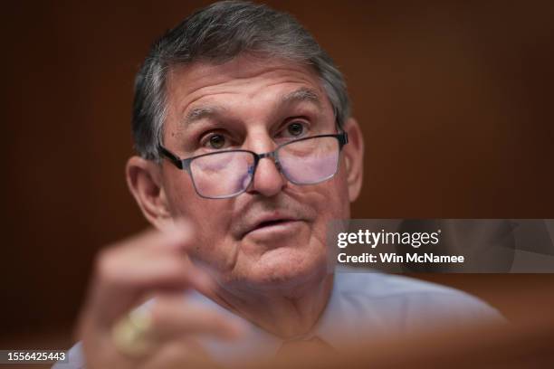 Sen. Joe Manchin questions Securities and Exchange Commission Chairmain Gary Gensler as Gensler testifies before the Financial Services and General...