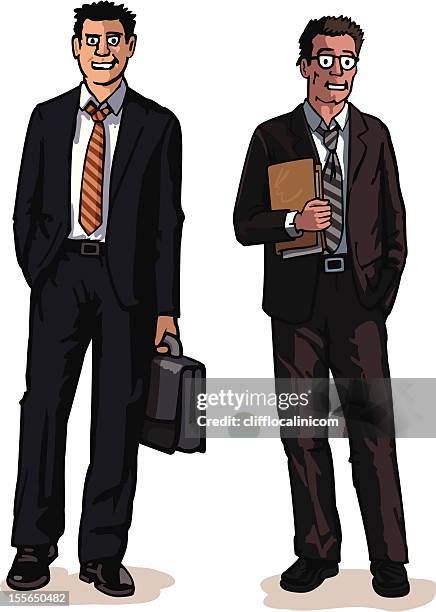 businessmen - eyeglass case stock illustrations